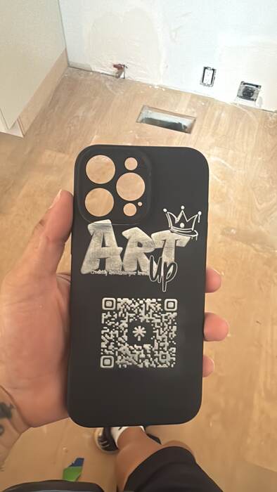 Custom engraved phone case with QR code